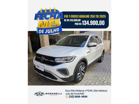 VOLKSWAGEN T-CROSS 1.4 250 TSI TOTAL FLEX HIGHLINE AUTOMÁTICO VOLKSWAGEN T-CROSS 1.4 250 TSI TOTAL FLEX HIGHLINE AUTOMÁTICO